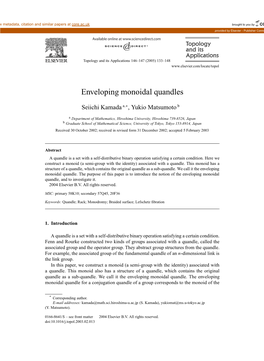 Enveloping Monoidal Quandles