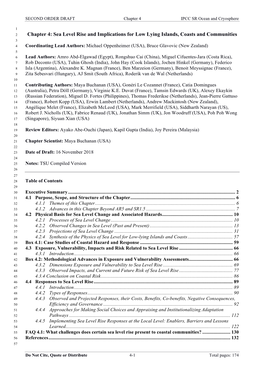 Sea Level Rise and Implications for Low Lying Islands, Coasts And