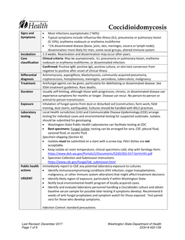 Coccidioidomycosis Reporting and Investigation Guideline