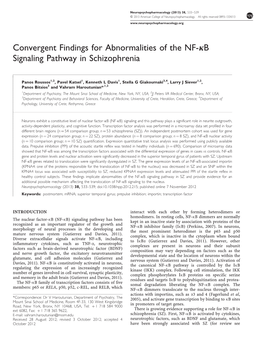 Convergent Findings for Abnormalities of the NF-ΚB