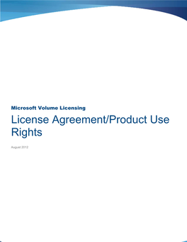 License Agreement/Product Use Rights