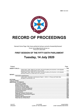 Record of Proceedings