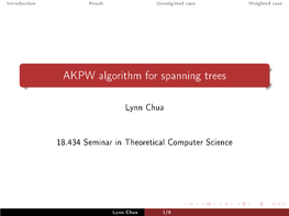 AKPW Algorithm for Spanning Trees