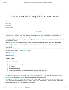 Sapphire Martini: a Delightful Blue Gin Cocktail