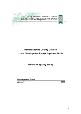 Pembrokeshire County Council Local Development Plan (Adoption – 2021) Windfall Capacity Study