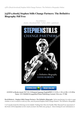 Stephen Stills Change Partners: the Definitive Biography Online