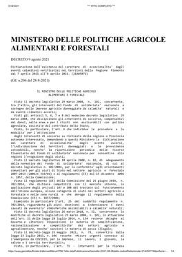 Ministero Delle Politiche Agricole Alimentari E Forestali