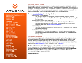 The Story Behind Atlona the Atlona Difference RESIDENTIAL