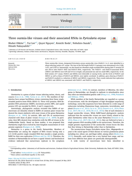 Three Ourmia-Like Viruses and Their Associated Rnas in Pyricularia