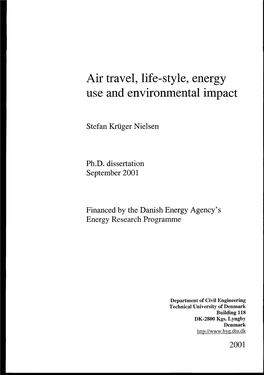Air Travel, Life-Style, Energy Use and Environmental Impact