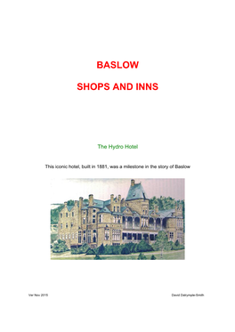 Baslow Shops and Inns