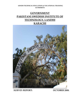 Government Pakistani Swedish Institute of Technology, Landhi Karachi