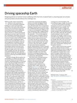 Driving Spaceship Earth