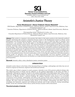 Aristotle's Justice Theory