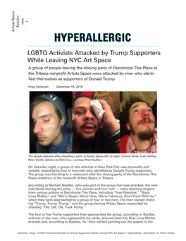 LGBTQ Activists Attacked by Trump Supporters While Leaving NYC Art