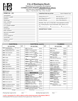 Combination Permit Application.Doc Effective 08/17/09