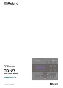 Roland TD-27 Reference Manual