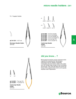Gsource® 24/2 - Micro Needle Holders