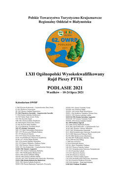 PODLASIE 2021 Wasilków – 10-24 Lipca 2021