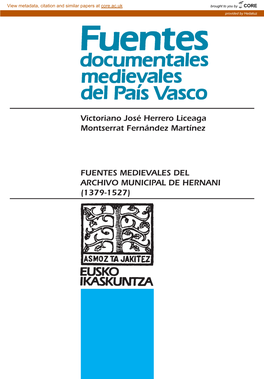 Fuentes Medievales Del Archivo Municipal De Hernani. (1379