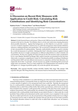 A Discussion on Recent Risk Measures with Application to Credit Risk: Calculating Risk Contributions and Identifying Risk Concentrations