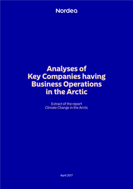 Analyses of Key Companies Having Business Operations in the Arctic