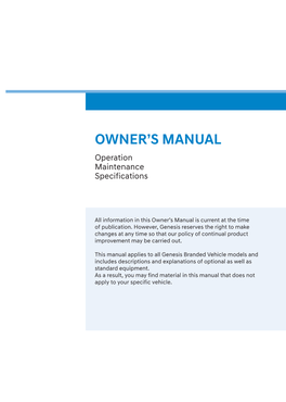 2021 GV80 Owners Manual