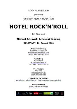 HOTEL ROCK'n'roll Presseheft FINAL