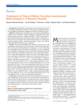 Review Treatment of Class II Molar Furcation Involvement: Meta-Analyses of Reentry Results