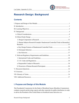 Research Design: Background