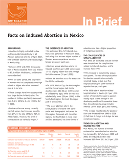 Facts on Induced Abortion in Mexico [2008]