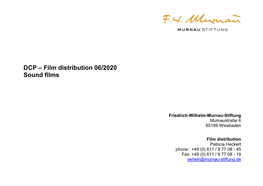 DCP – Film Distribution 06/2020 Sound Films