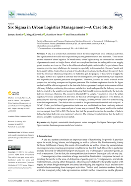 Six Sigma in Urban Logistics Management—A Case Study