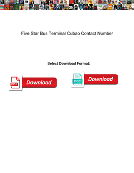 Five Star Bus Terminal Cubao Contact Number
