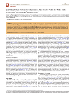 Lycorma Delicatula (Hemiptera: Fulgoridae): a New Invasive Pest in the United States Surendra K