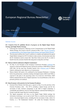 European Regional Bureau Newsletter