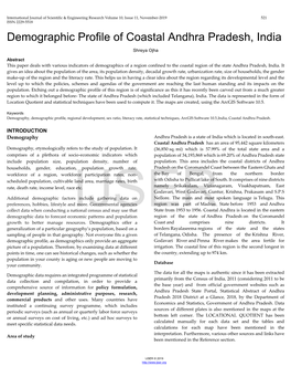 Demographic Profile of Coastal Andhra Pradesh, India