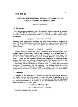 Note on the Jacobson Radical in Associative Triple Systems of Second Kind