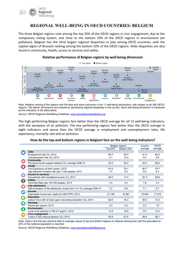 Regional Well-Being in Oecd Countries: Belgium