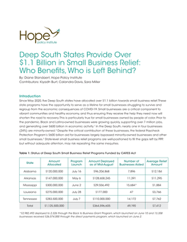 Deep South States Provide Over $1.1 Billion In