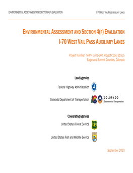 Evaluation I-70 West Vail Pass Auxiliary Lanes