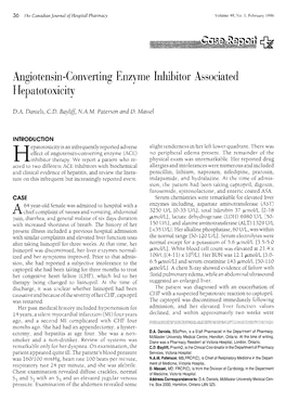 Angiotensin-Converting Enzyme Inhibitor Associated Hepatotoxicity