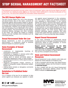 Stop Sexual Harassment Act Factsheet