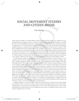 Social Movement Studies and Citizen Media