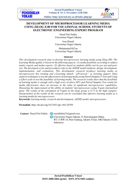 Development of Microprocessor Learning Media Using Zilog Z-80 For