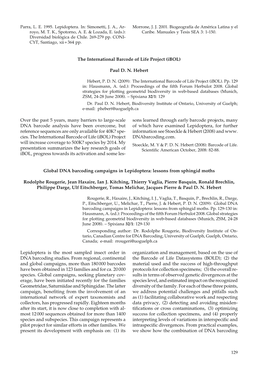 129 the International Barcode of Life Project (Ibol) Paul D. N. Hebert Over the Past 5 Years, Many Barriers to Large-Scale DNA B