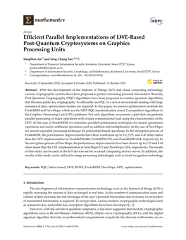 Efficient Parallel Implementations of LWE-Based Post-Quantum