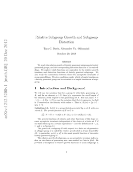 Relative Subgroup Growth and Subgroup Distortion