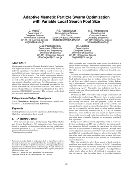 Adaptive Memetic Particle Swarm Optimization with Variable Local Search Pool Size