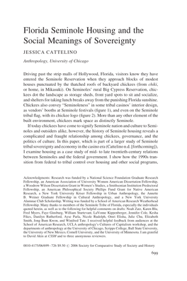 Florida Seminole Housing and the Social Meanings of Sovereignty